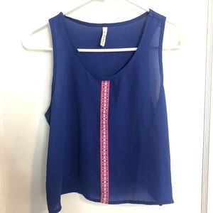 Cropped Blue Tank Top, Size XS/S